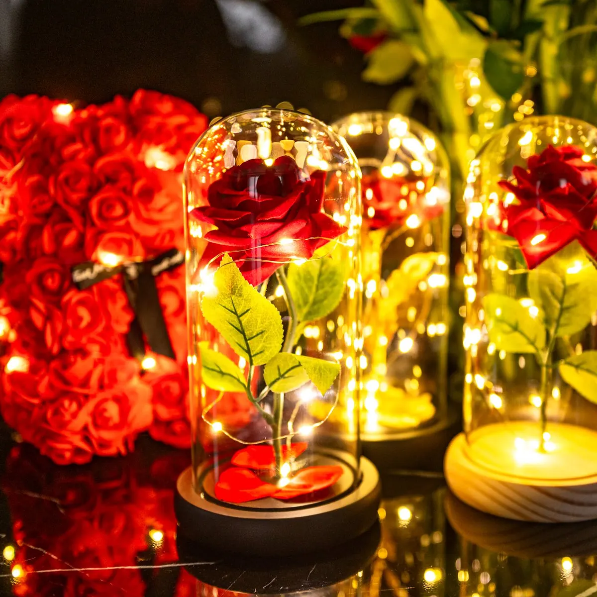 Wieczna czerwona róża 22 cm, LED prezent, super prezent - urodziny, walentynki 🌹