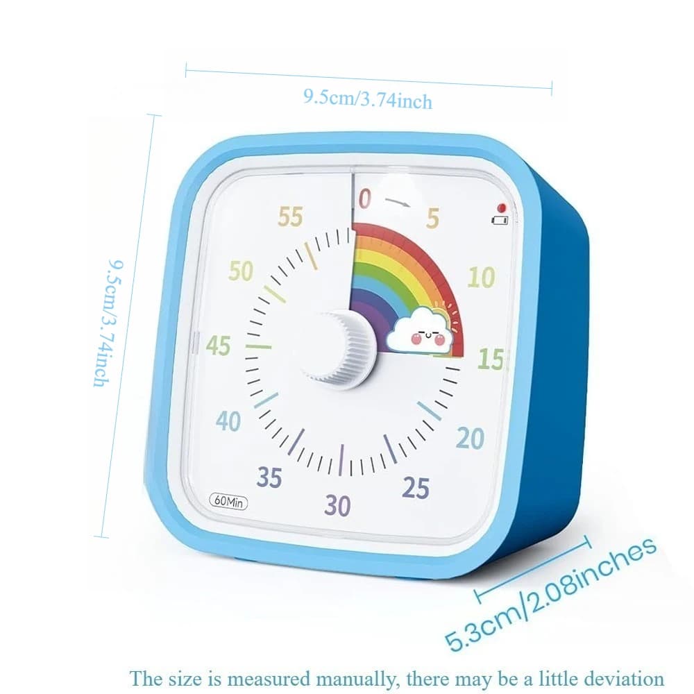 60-minutowy wizualny timer Pomodoro, bez baterii 🌈