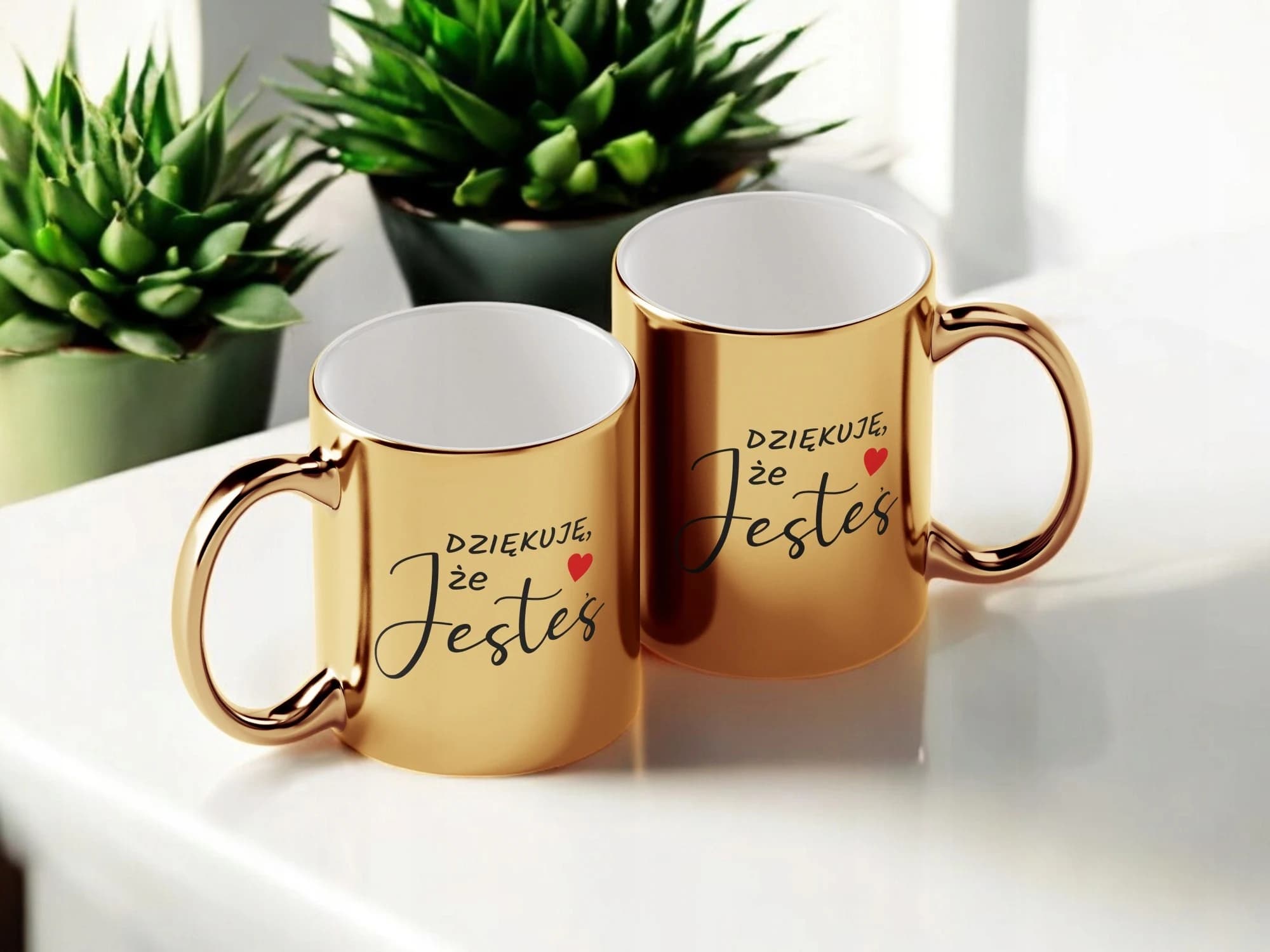 Złoty solidny kubek prezentowy i walentynkowy 330 ml super jakość❤️