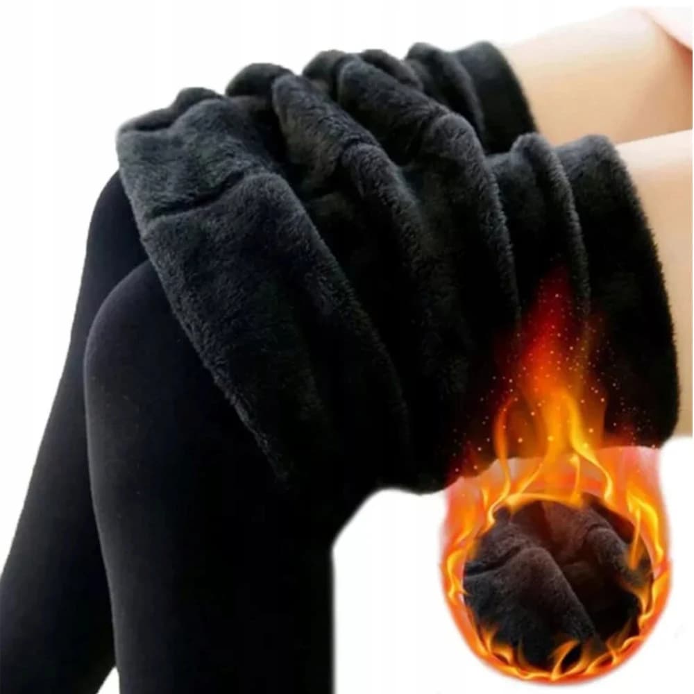 Damskie ocieplane legginsy z futerkiem wysokie S/M ❄️