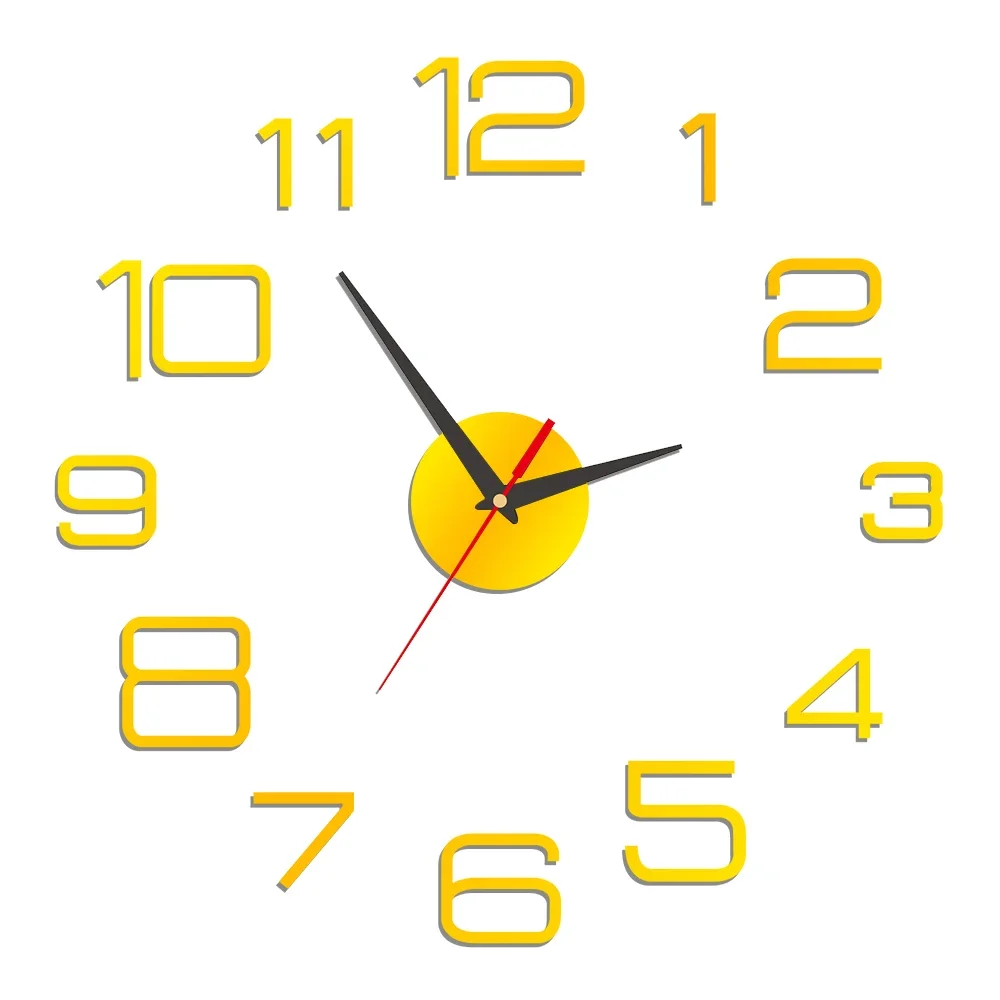 Nowoczesny fluorescencyjny zegar ścienny 3D bez tykania. Nordycki styl,  30cm, cichy świecący 🌙⏰