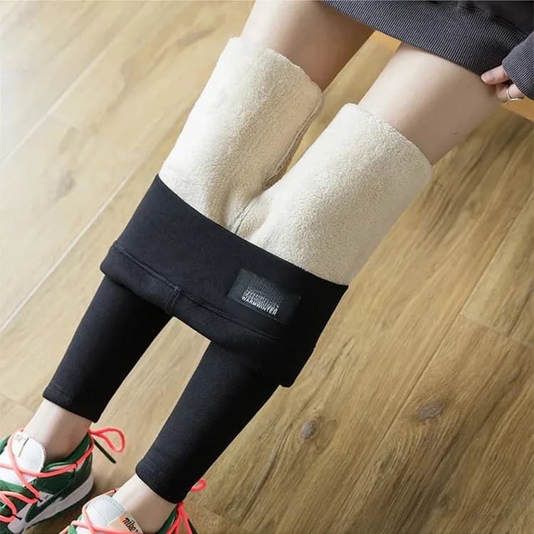 Damskie ocieplane legginsy zimowe z wełną jagnięcą 🐑