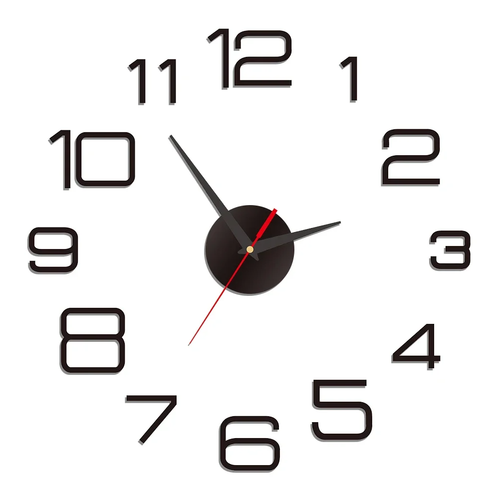 Nowoczesny fluorescencyjny zegar ścienny 3D bez tykania. Nordycki styl,  30cm, cichy świecący 🌙⏰