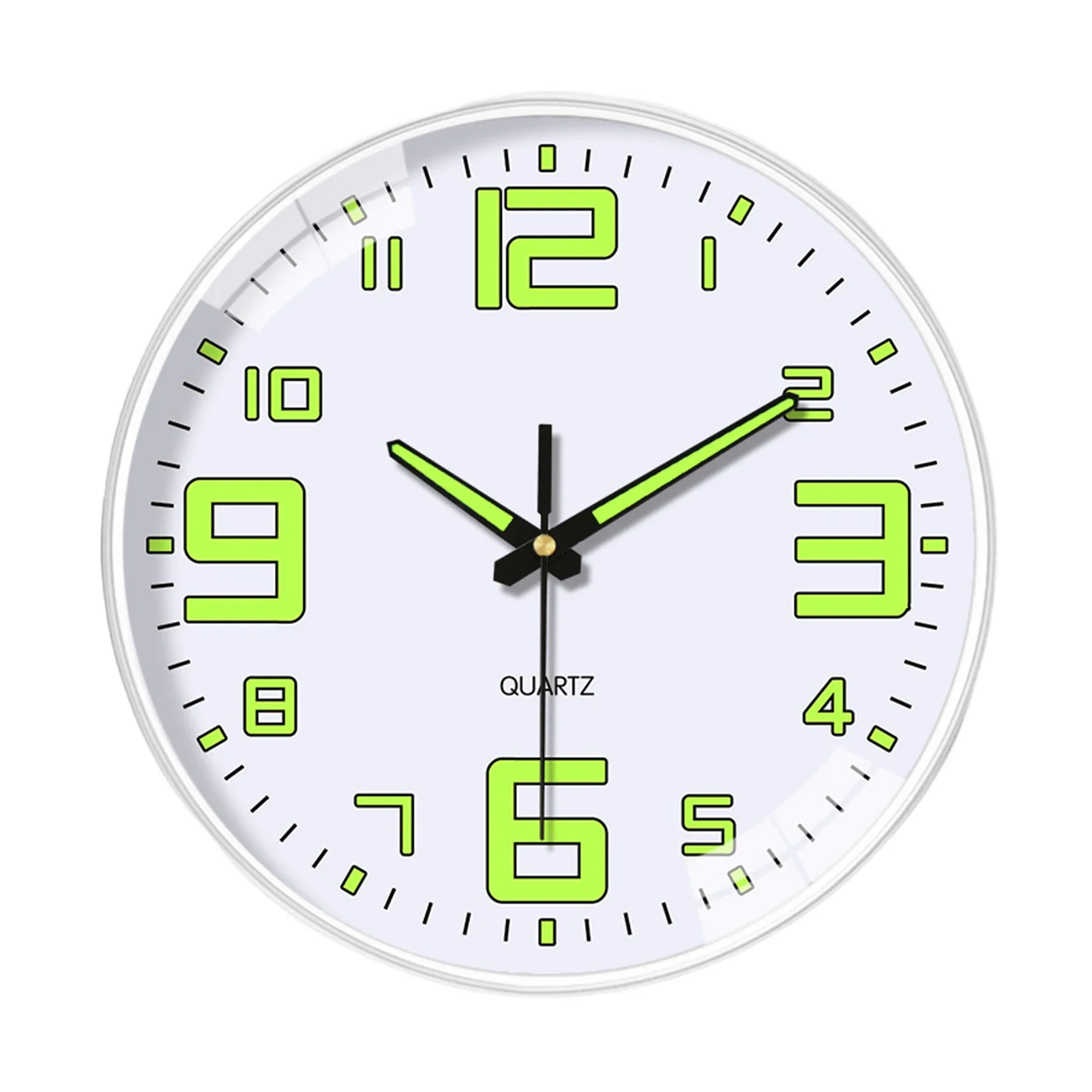 20 cm świecący zegar ścienny do użytku domowego, cichy mechanizm, łatwy do odczytania, świecący w ciemności zegar do salonu